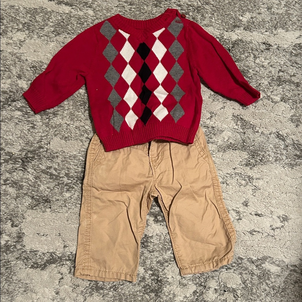 Baby Outfit - khakis + Sweater